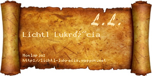 Lichtl Lukrécia névjegykártya